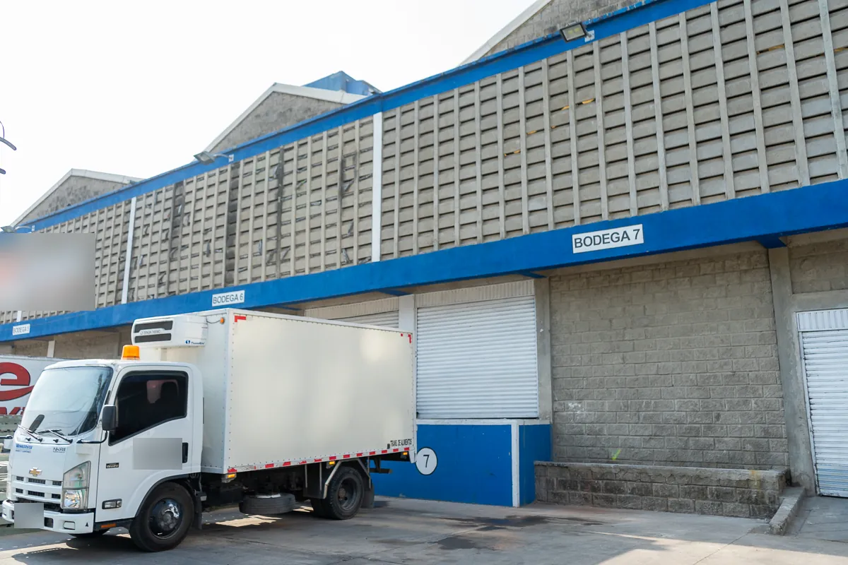 Our refrigerated truck at the warehouse loading bay